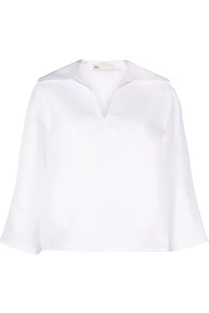 Tory Burch Women Long Sleeve - Spread-collar silk shirt