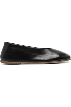 MARSÈLL Square-toe leather ballerina shores
