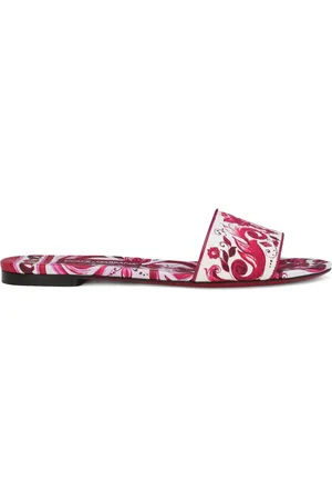 Dolce & Gabbana Majolica-print flat slides