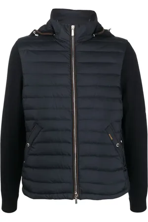 MOORER Zip-up padded hooded jacket