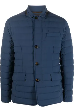 MOORER Quilted-finish buttoned-up jacket