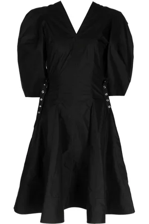 3.1 Phillip Lim Women Party Dresses - Puff-sleeve V-neck godet dress