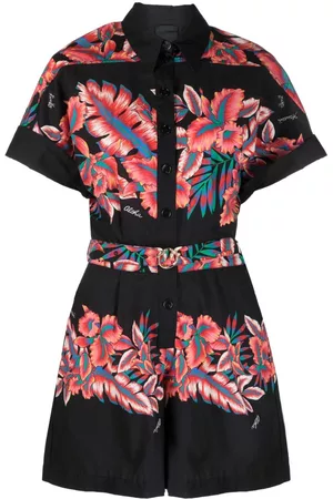 Pinko Women Floral Jumpsuits - Floral-print cotton playsuit