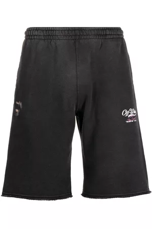 OFF-WHITE Men Shorts - Wave Off cotton track shorts