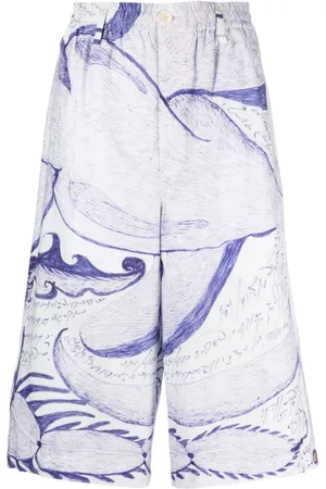 LEMAIRE Graphic-print below-knee shorts