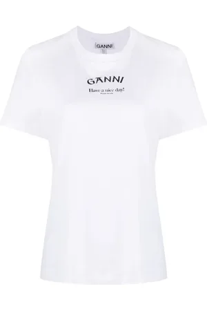 Ganni Logo-print organic cotton T-shirt