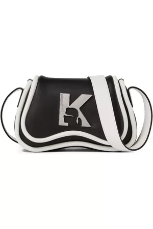 Karl Lagerfeld Women 17 Inch Laptop Bags - Logo-plaque foldover crossbody bag