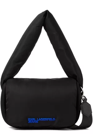 Karl Lagerfeld Women 17 Inch Laptop Bags - Logo-embossed padded shoulder bag