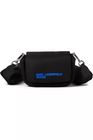 Karl Lagerfeld Women 17 Inch Laptop Bags - Padded logo-patch crossbody bag