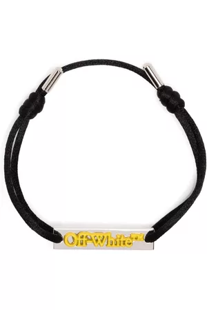 OFF-WHITE Men Bracelets & Bangles - Logo-plaque cord bracelet