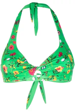 MC2 SAINT BARTH Floral-print twist bikini top