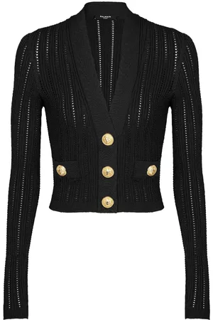 Balmain Open-knit cropped cardigan