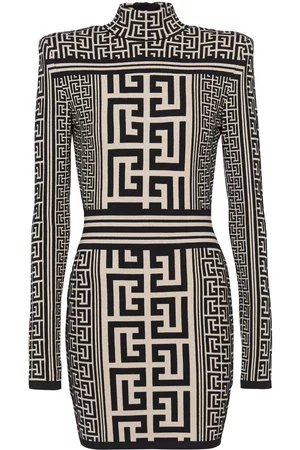 Balmain Monogram jacquard knitted minidress