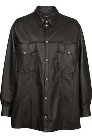 Balmain Lion lambskin overshirt