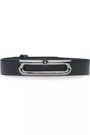 Salvatore Ferragamo Men Bracelets & Bangles - Gancini-plaque leather bracelet