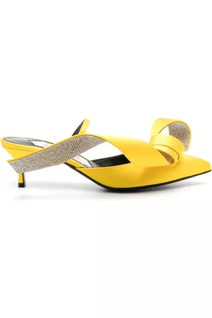 Sergio Rossi 60mm oversize-bow leather mules