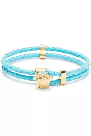 VERSACE Men Bracelets & Bangles - Medusa charm leather bracelet