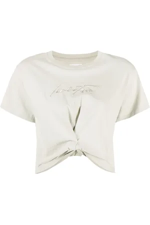 Izzue Embroidered-logo cropped T-shirt