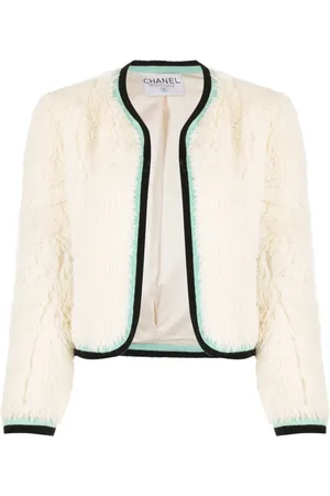 CHANEL 1990-2000s logo-embroidered collarless jacket