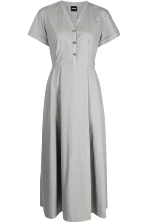 Aspesi Women Midi Dresses - V-neck cotton midi dress