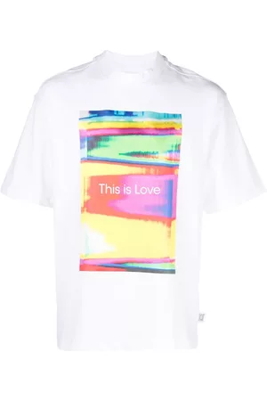 Calvin Klein Long Sleeve Polo Shirts - Graphic-print cotton T-shirt