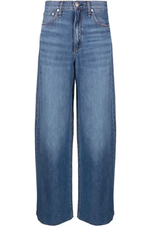 RAG&BONE Washed-denim wide-leg jeans