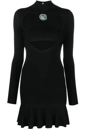Roberto Cavalli Cut-out ruffled-hem mini dress