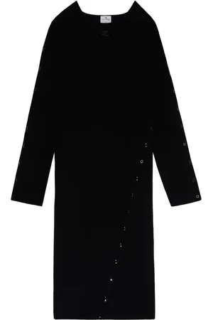 Courrèges Long-sleeve knitted midi dress