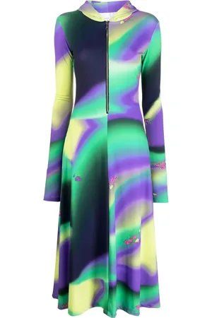 Natasha Zinko Gradient printed hoodie dress