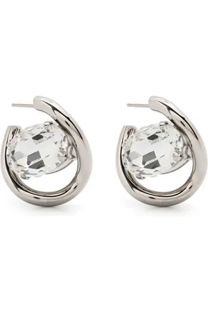 Marni Twisted rhinestone-embellished hoop earrings
