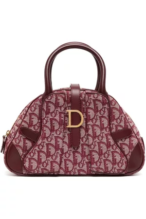 Dior Women 17 Inch Laptop Bags - 2002 pre-owned Oblique Double Saddle Dome handbag