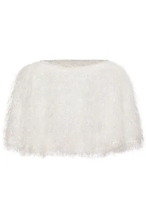 Unreal Fur Pluma round-neck cropped cape