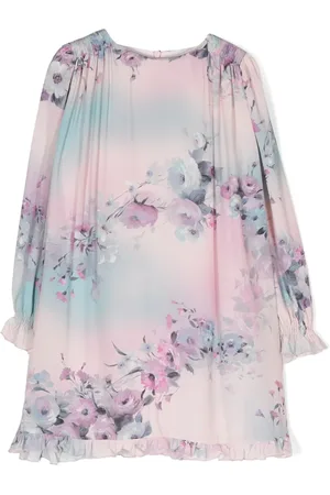Simonetta Floral-print ruffle-hem dress