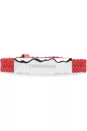 Salvatore Ferragamo Men Bracelets & Bangles - Logo-engraved leather bracelet