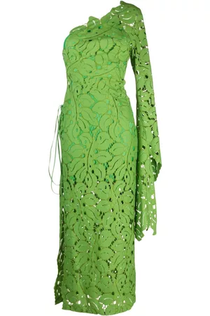 MARIA LUCIA HOHAN Hart floral-lace one-shoulder dress