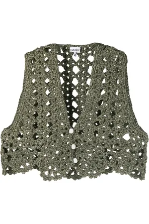 Ganni Crochet-knit crop top