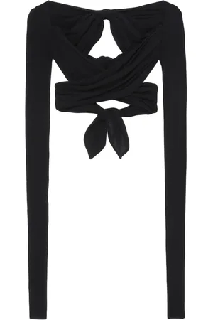 Serafini Bow-fastening cropped top