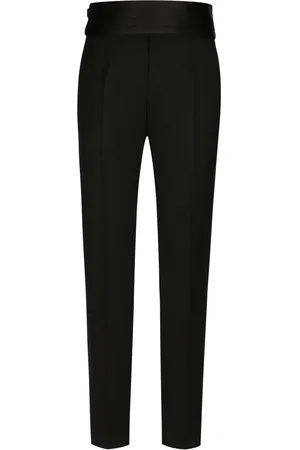 Dolce & Gabbana High-waisted pressed-crease tailored trousers