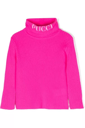 PUCCI Junior Jumpers - Logo-neckline knit jumper