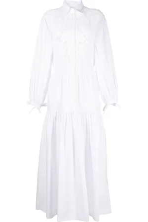 Ermanno Firenze Lace-detail cotton maxi dress