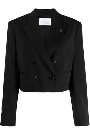 Manuel Ritz Women Double Breasted Blazers - Double-breasted cropped blazer