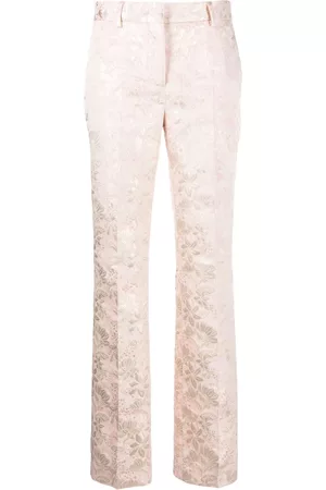 Manuel Ritz Women Wide Leg Pants - Floral-embroidered flared trousers