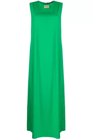 RAF SIMONS Logo-patch virgin wool maxi dress