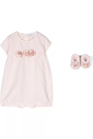 Story Loris Rose-appliqué romper set