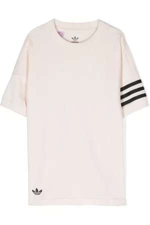 adidas Boys Long Sleeve Polo Shirts - Logo-print cotton T-shirt