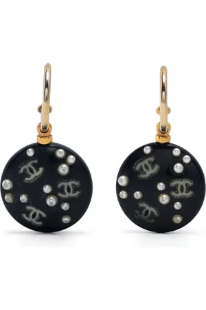 CHANEL 2003 CC faux-pearl half-hoop earrings