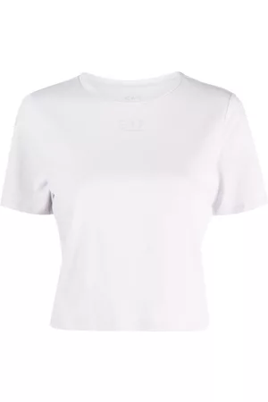 EA7 Women Short Sleeve - Logo-print cropped t-shirt