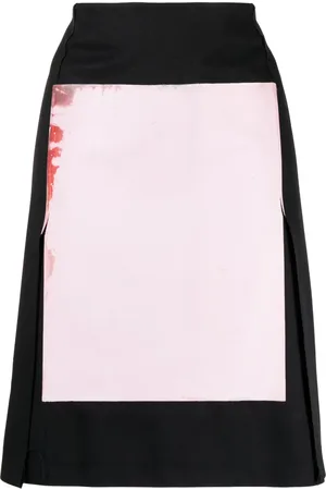 RAF SIMONS Mid-rise two-tone skirt