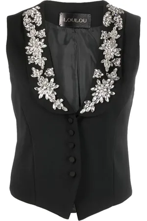 LOULOU Willow crystal-embellished vest