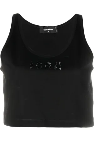 Dsquared2 Icon rhinestone-embellished cotton crop top